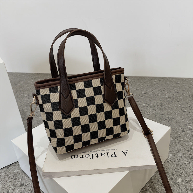 Fashionable Checkerboard Women Totes Bag