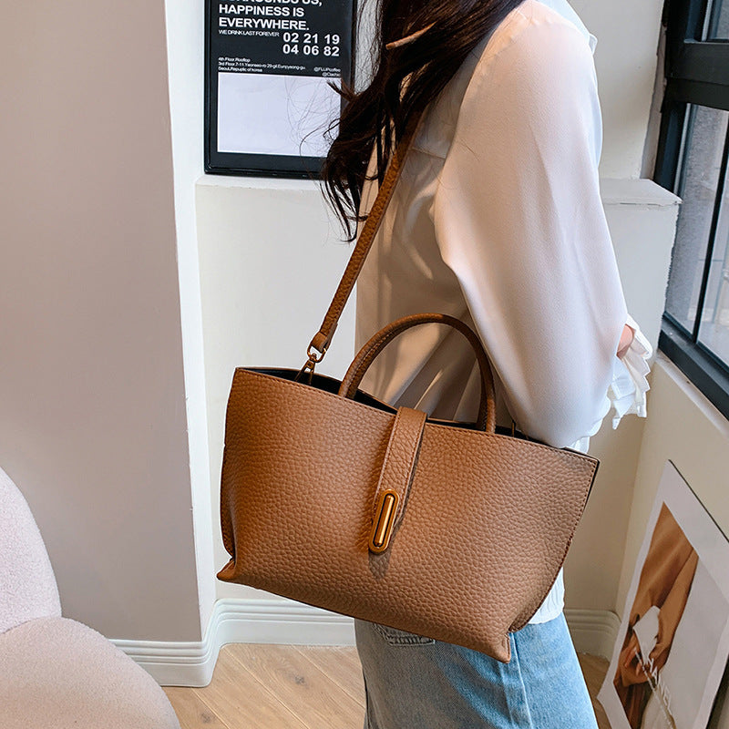 INS Litchi Pattern Totes Handbag For Women