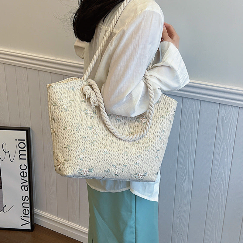 New And Simple Lace Bag Ins Straw Shoulder Bag
