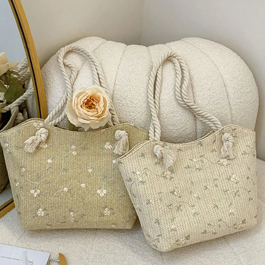 New And Simple Lace Bag Ins Straw Shoulder Bag