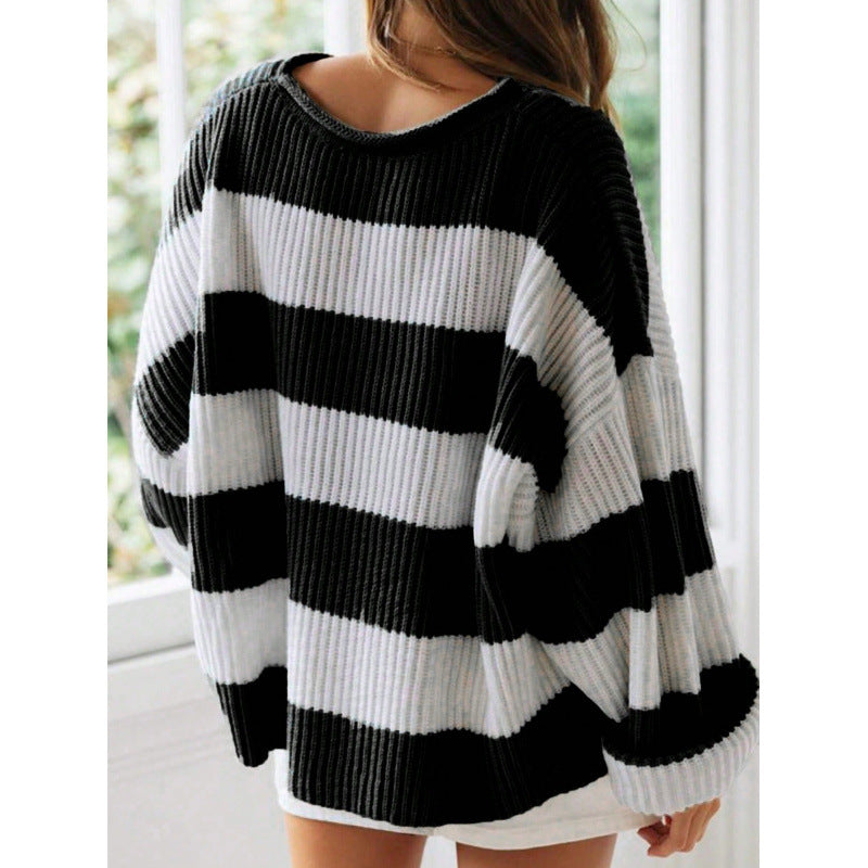 Loose Striped Sweater Casual