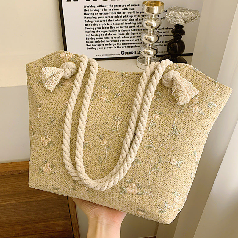 New And Simple Lace Bag Ins Straw Shoulder Bag