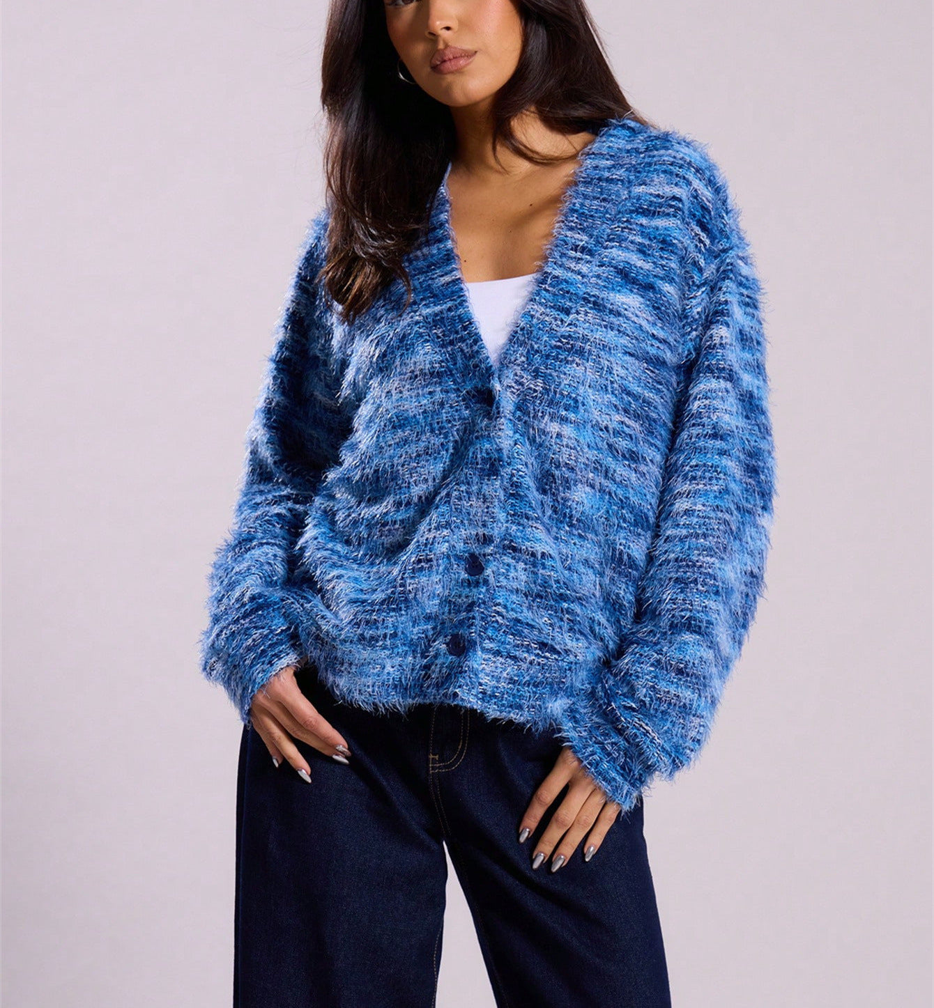 Premium Striped Knit Cardigan Sweater