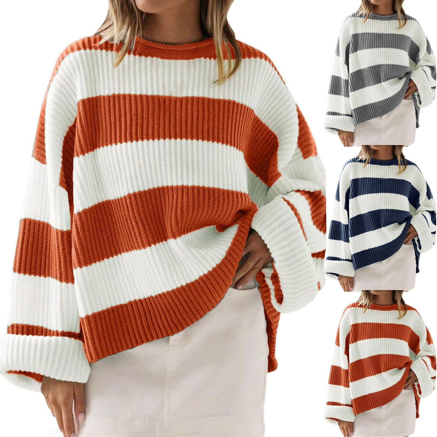 Loose Striped Sweater Casual