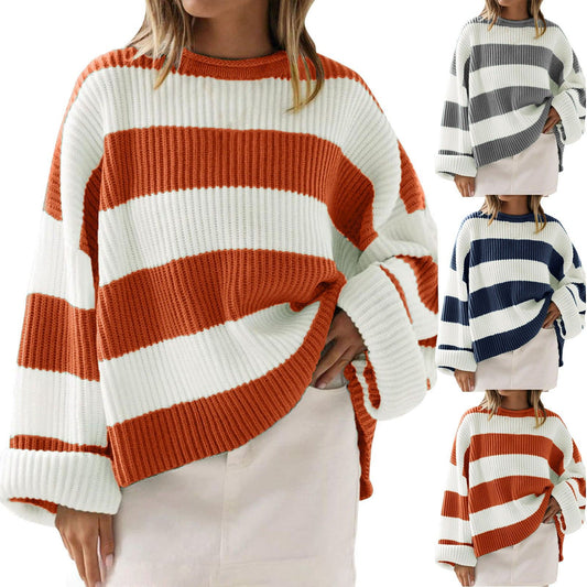 Loose Striped Sweater Casual