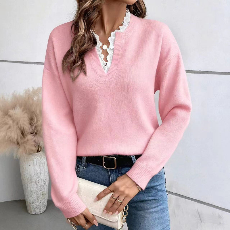 Elegant Lace Knit Sweater