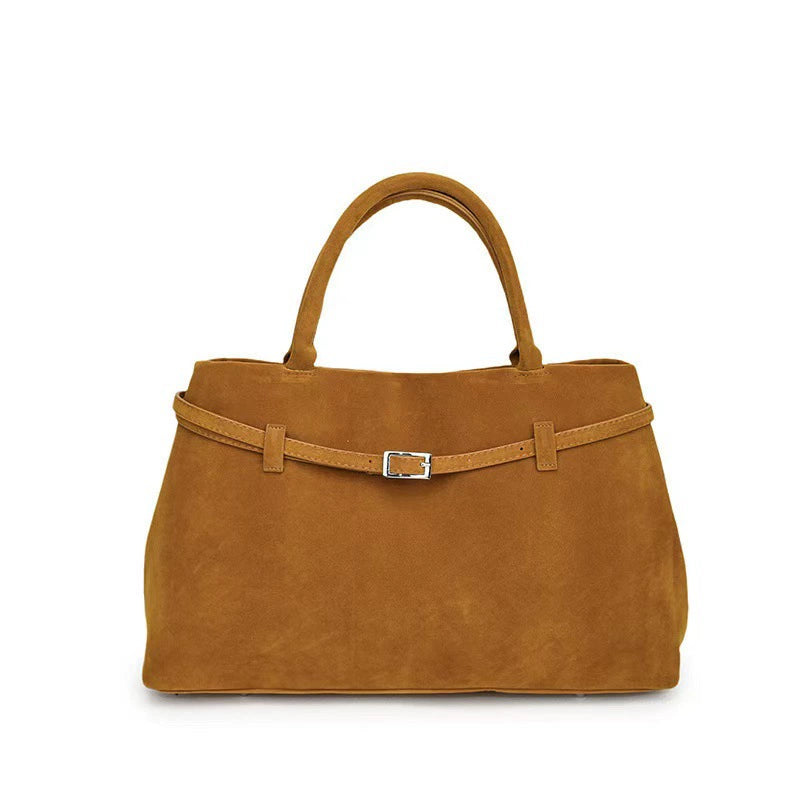 Solid Faux Suede Casual Tote Bags