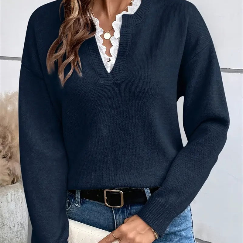 Elegant Lace Knit Sweater