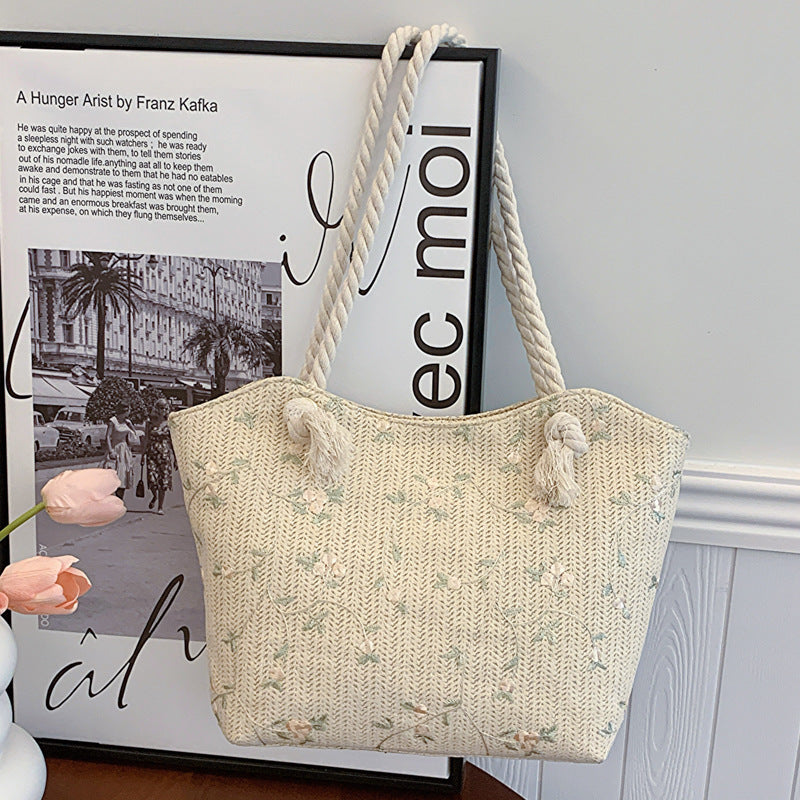 New And Simple Lace Bag Ins Straw Shoulder Bag