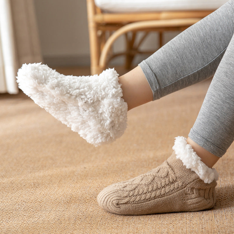Knitted Plush Floor Warm Socks Women