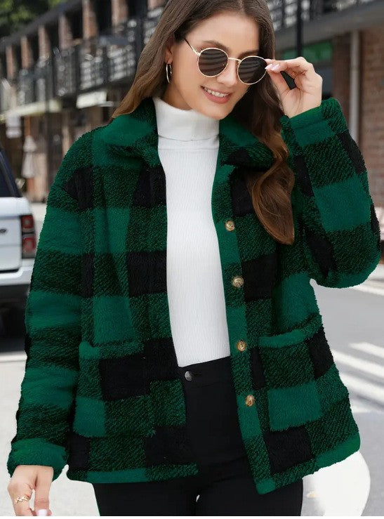 Classic Plaid Lapel Jacket