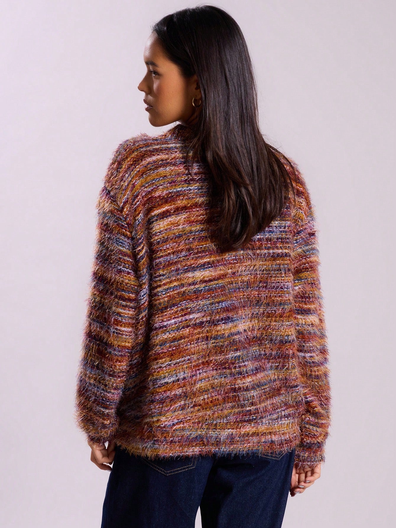 Premium Striped Knit Cardigan Sweater