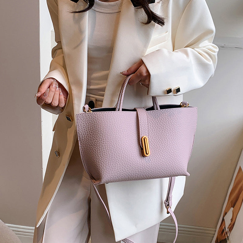 INS Litchi Pattern Totes Handbag For Women