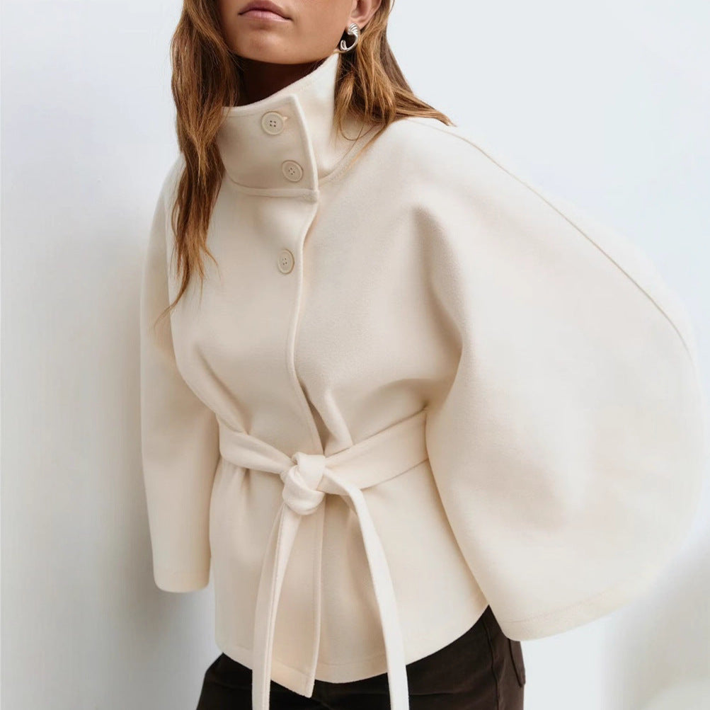 Signature Belted High Neck Coat