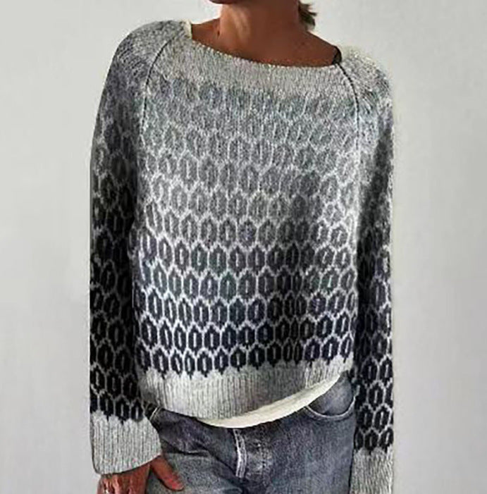 Women's Round-neck Loose Multicolor Sweater