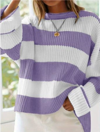 Loose Striped Sweater Casual
