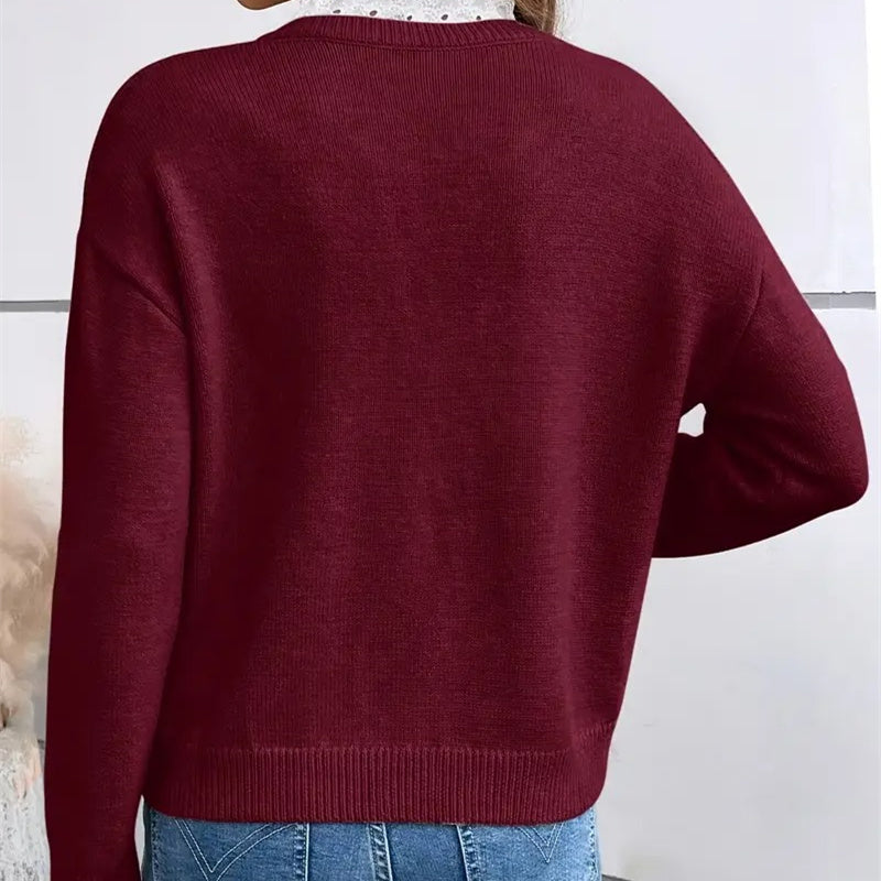 Elegant Lace Knit Sweater