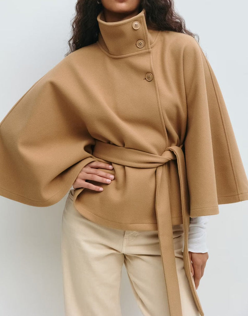 Signature Belted High Neck Coat