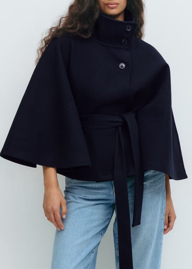 Signature Belted High Neck Coat