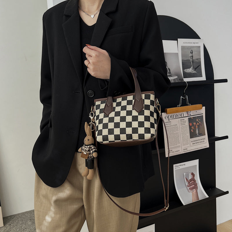 Fashionable Checkerboard Women Totes Bag