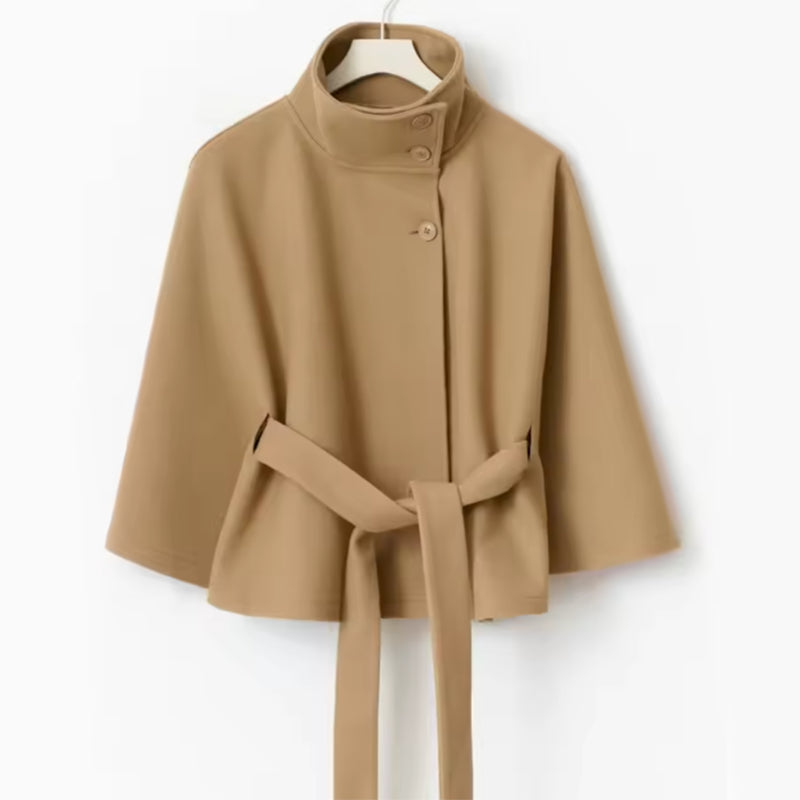 Signature Belted High Neck Coat