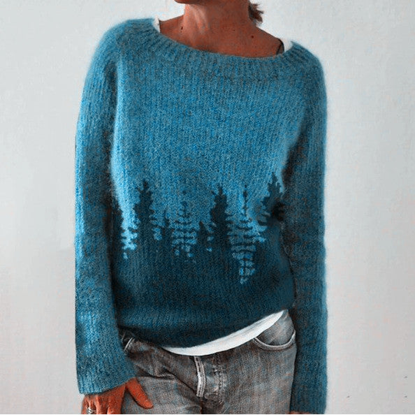 Women's Round-neck Loose Multicolor Sweater