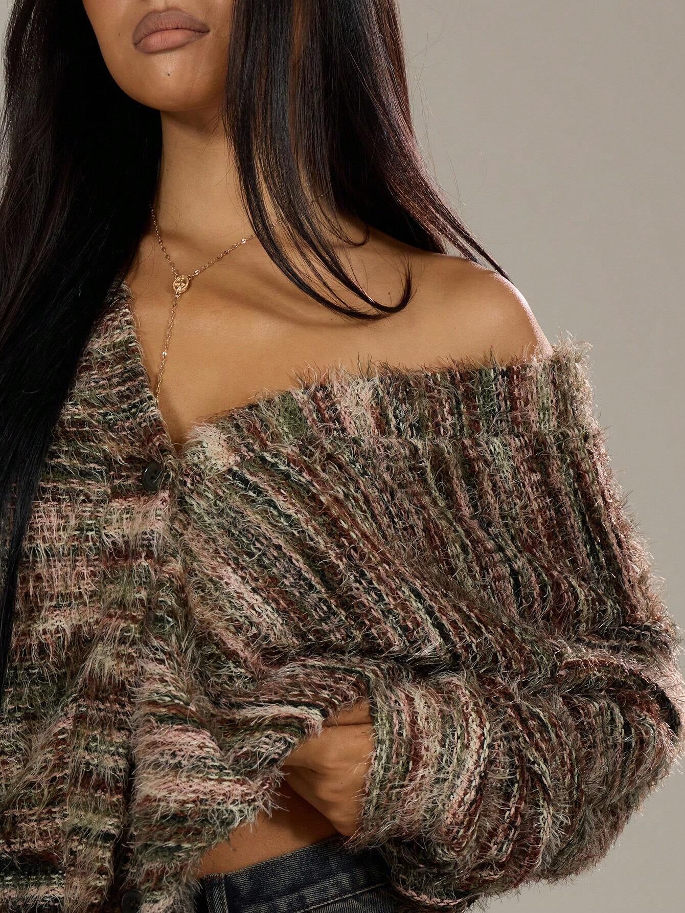 Premium Striped Knit Cardigan Sweater