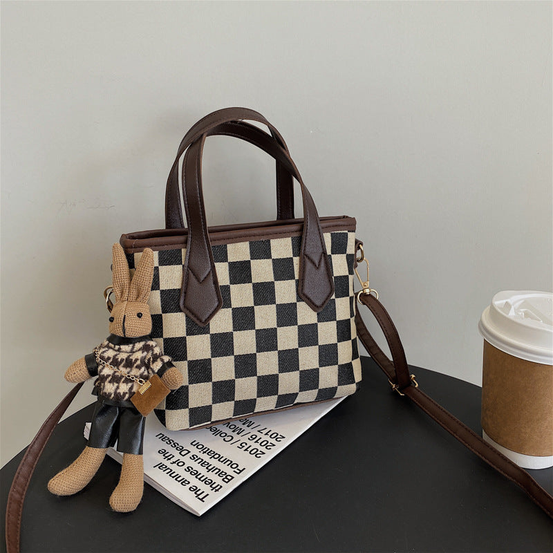 Fashionable Checkerboard Women Totes Bag