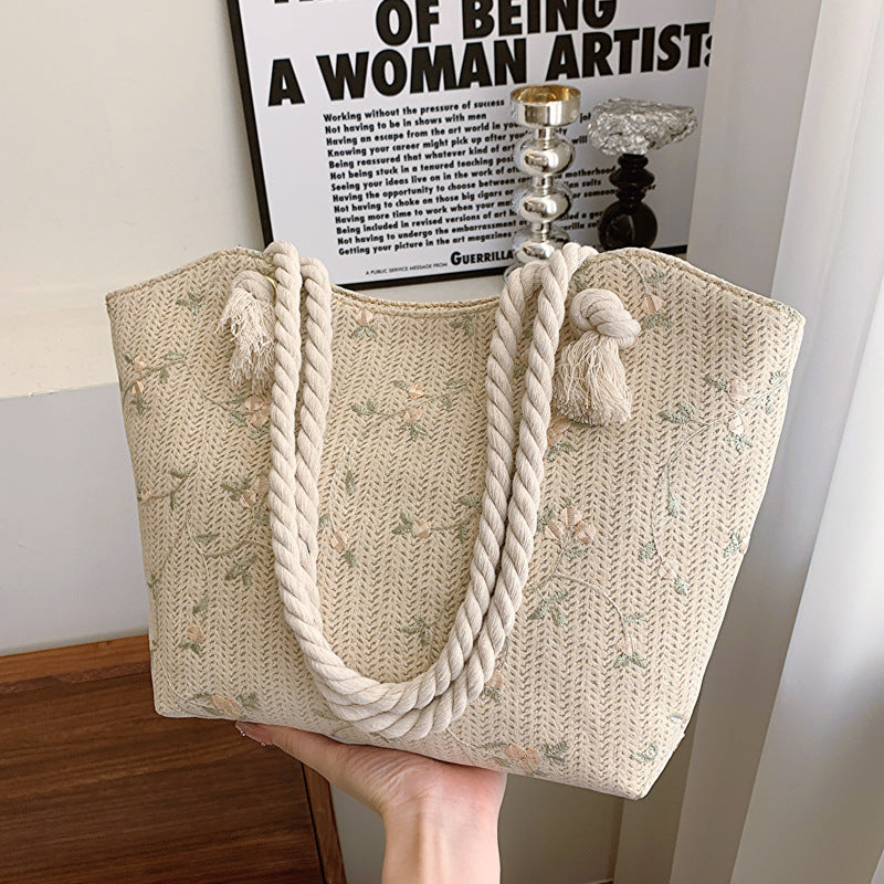 New And Simple Lace Bag Ins Straw Shoulder Bag
